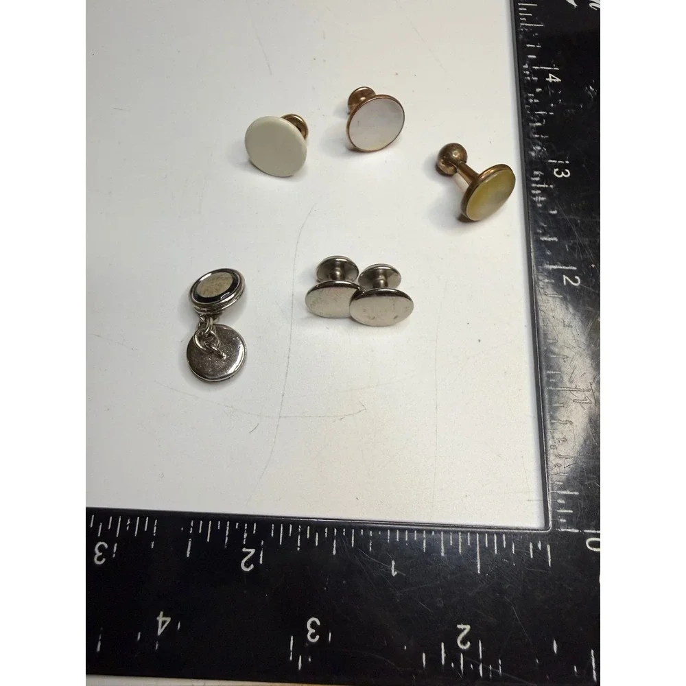 Vintage Mixed Lot Tuxedo Shirt Studs Cufflinks Mother of Pearl Enamel Formal